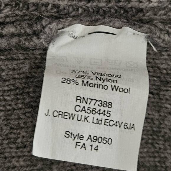 J Crew Merino Wool Blend Grey Sweater with Elbow Patches Size Small - Picture 7 of 7